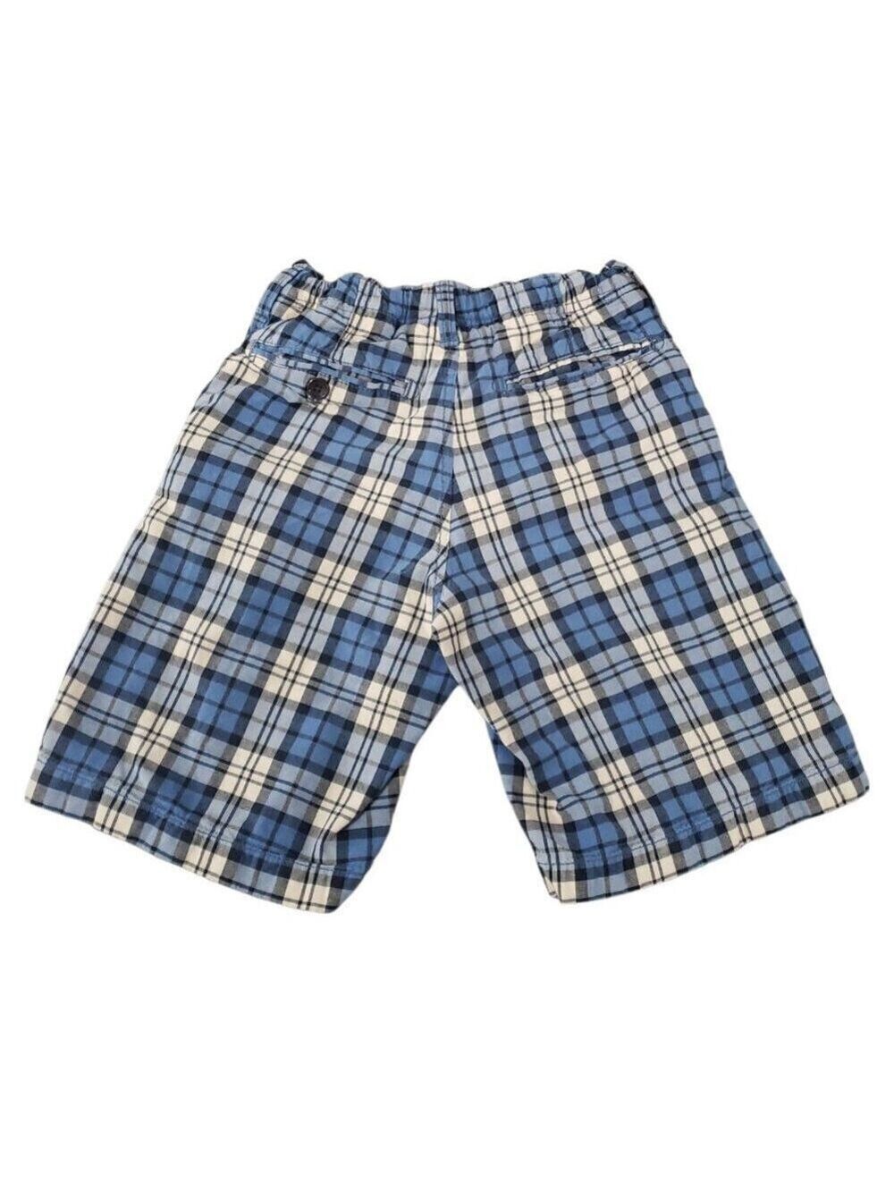 GAP Kids Boys Blue & White Check Shorts w Concealed Adjustable Waist 8 Regular - Picture 2 of 4